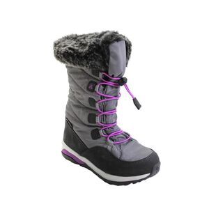 Kamik Girls Prairie 2 Drawstring Winter Mid-Calf Boots Gray Size 13